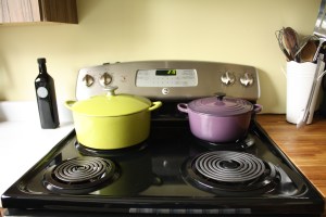 Stove top with pretty pots