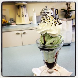 Canadian Mint Sundae at Glenburn Soda Fountain